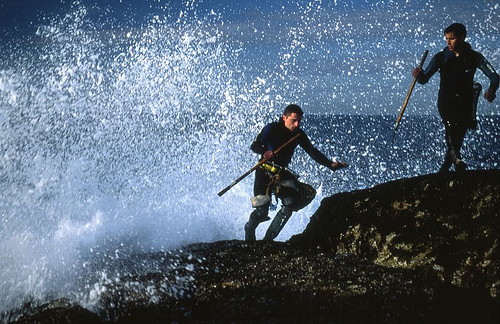 Seguridad en el mar: Percebeiro en acción en la Isla de Ons - Foto: Alberto Garazo